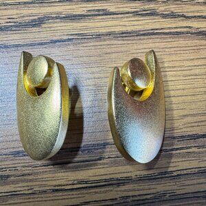 Lee Wolfe Modernistic Gold Tone Geometric Clip Earrings